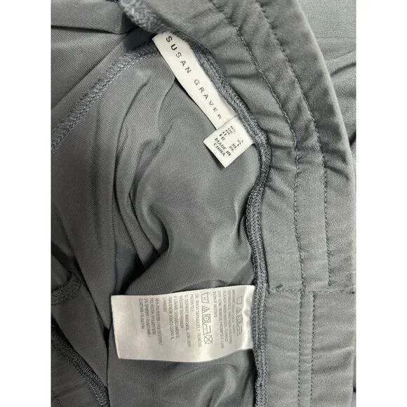 Susan Graver Liquid Knit Pull-On Pants Size Large Grey Elastic Waist Office - Picture 5 of 9